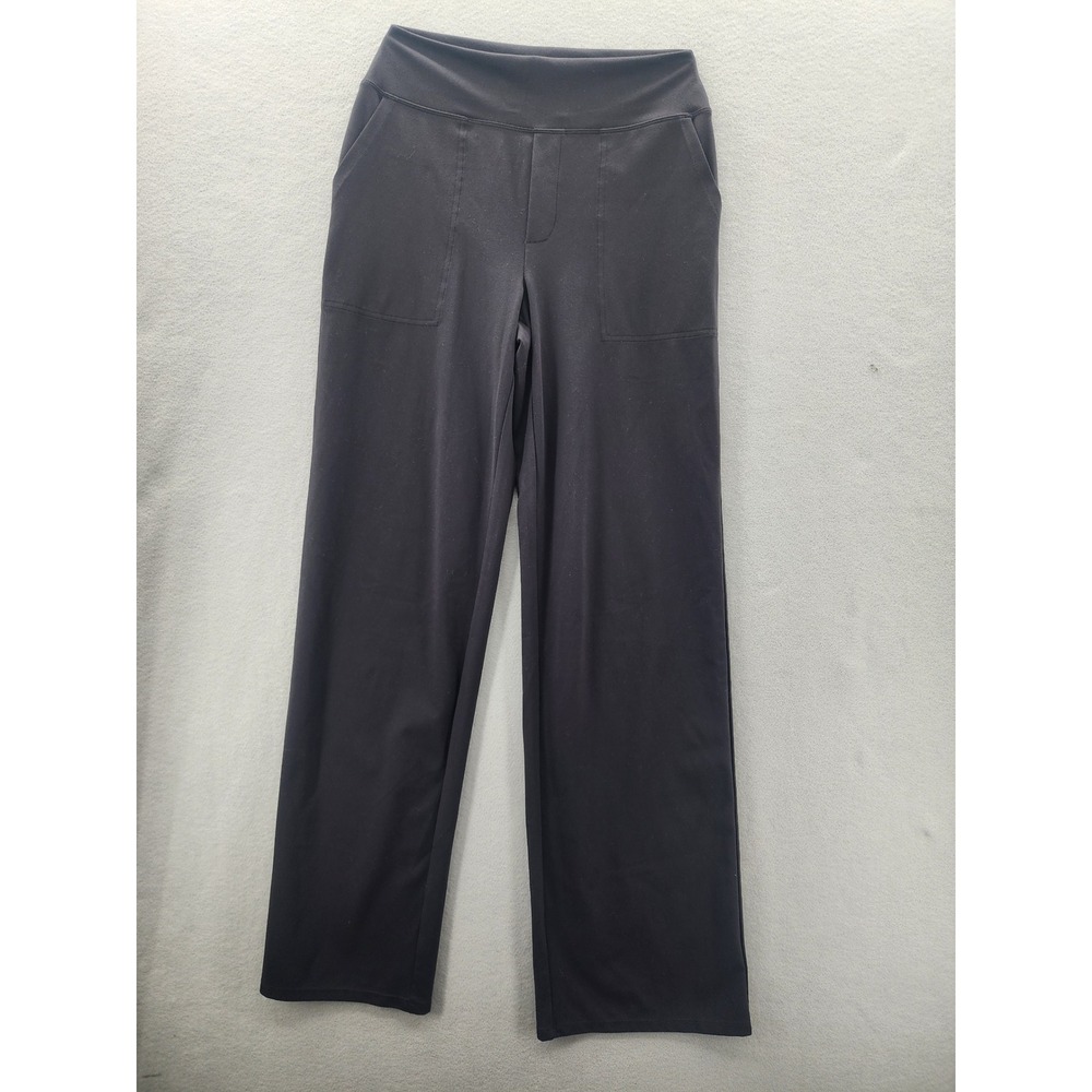 G4Free Womens Black Wide Leg Yoga Pants High Waisted Trousers Pockets Medium